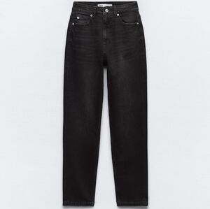 Zara Black Mom Fit Jeans with High Waist